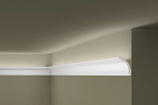 Z16 ARSTYL® 2M NMC Ceiling coving on grey wall | DecorMania UK